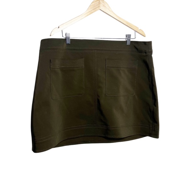 New with Tag Express Olive Green Hip Pocket Formal Business Casual Mini Skirt - Picture 5 of 16